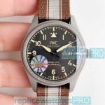 Replica IWC Pilots Mark XVIII Black Dial Brown & Grey Nato Strap Watch